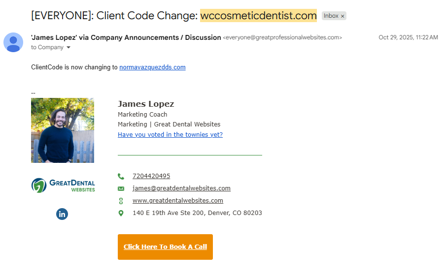 Domain Change Implementation